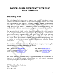agricultural emergency response plan template