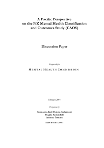 A Pacific Perspective on the NZ Mental Health Classification and