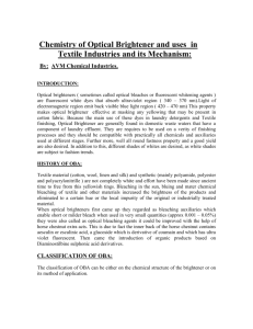 Chemistry of Optical Brightener and uses of in Textile Industries: