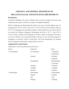 GEOLOGY AND MINERAL RESOURCES OF SRI GANGANAGAR