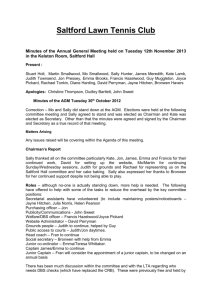 Minutes of the AGM Tuesday 30th October 2012