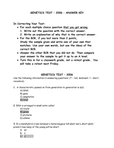 GENETICS TEST – 2006