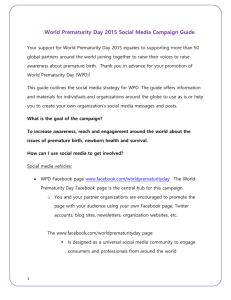 World Prematurity Day 2015 Social Media Campaign Guide