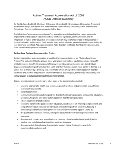 Autism Treatment Acceleration Act of 2009 AUCD Detailed Summary