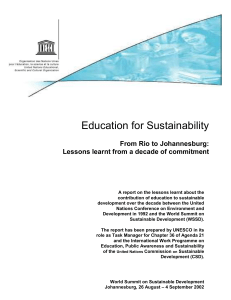 Education for Sustainability: