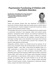 Psychomotor Functioning of Children with Psychiatric Disorders