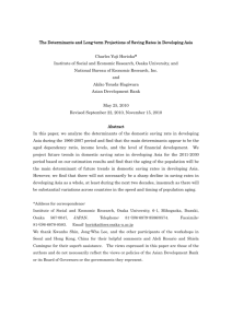 “Explaining Filipino Households` Declining Saving Rate,” ADB