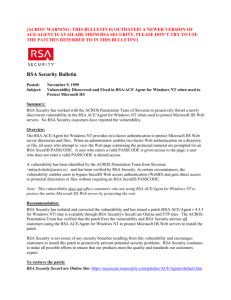 RSA Security Bulletin