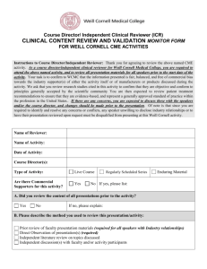 Clinical Content Review and Validation Monitor Form