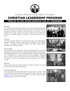 2015 CLP Application - Corpus Christi University Parish