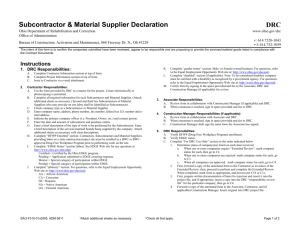 Subcontractor & Material Supplier Declaration