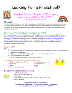 Preschool Outreach Program (POP)