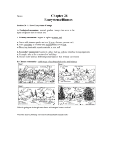 Chapter 26 Succession and Biomes
