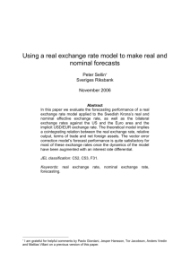 Using a real exchange rate model to make real and nominal forecasts