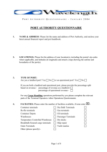 Port Authority Questionnaire – January 2004 PORT AUTHORITY