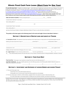 Fixed Cash Rent Lease Form