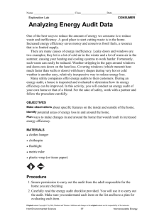 Analyzing Energy Audit Data