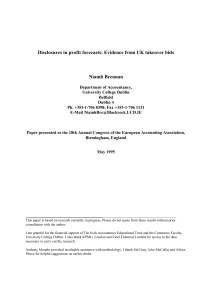 Disclosures in profit forecasts