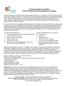 PGY-2 Pediatric Pharmacy Residency Program