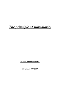 principle subsidiarity application its