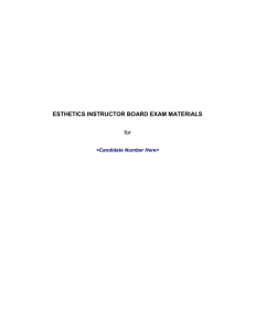 esthetics instructor board exam materials