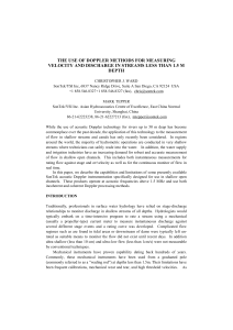 The Use of Doppler Methods for Measuring Velocity and Discharge