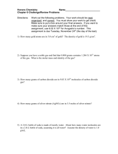 Honors Chemistry Chapter 6 Challenge Problems