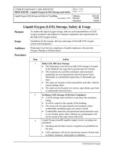 Liquid Oxygen (LOX) Storage, Safety, and Usage