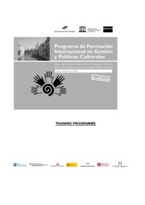 Training programme on International mangement and cultural policies