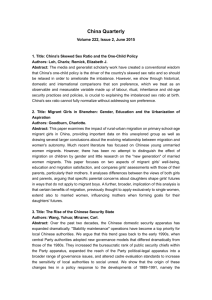 China Quarterly Volume 222, Issue 2, June 2015 1. Title: China`s