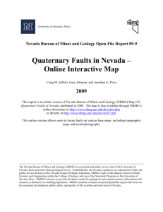 Earthquake Faults Occur Throughout Nevada