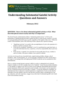 Understanding Substantial Gainful Activity - Questions