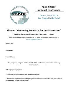 2016 NAKHE National Conference January 6