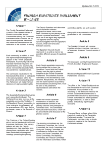 Updated 23.7.2015 FINNISH EXPATRIATE PARLIAMENT BY