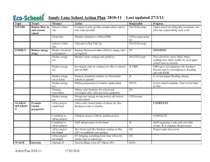 ECO Action Plan 2010 / 11 - Sandy Lane Primary School