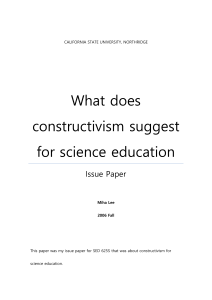 What does constructivism suggest for science education