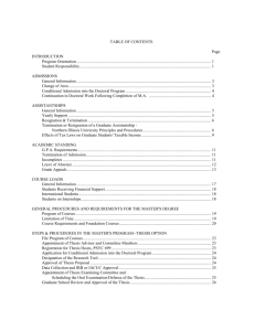 TABLE OF CONTENTS Page INTRODUCTION Program Orientation