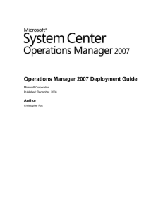 Operations Manager 2007 Deployment Guide