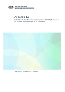 Appendix E - Natural Disaster Relief and Recovery Arrangements