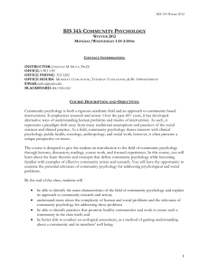 Course Description and Objectives - University of Washington Bothell