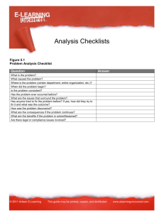 Course Analysis Checklists - E