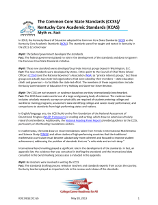 KCAS Myth vs Fact - Kentucky School Boards Association