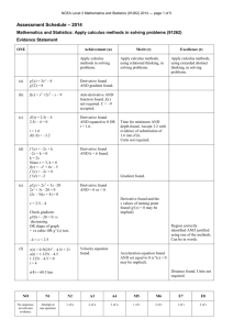 NCEA Level 2 Mathematics and Statistics (91262) 2014