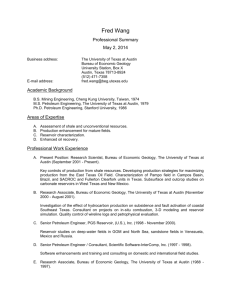 Fred Wang Professional Summary May 2, 2014 Business address