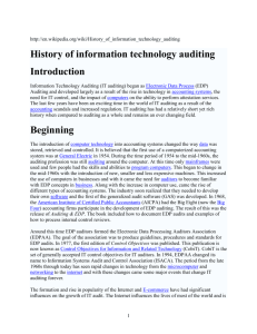 History of information technology auditing