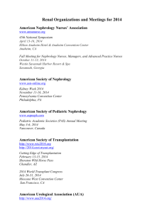 Renal Organizations and Meetings for 2010