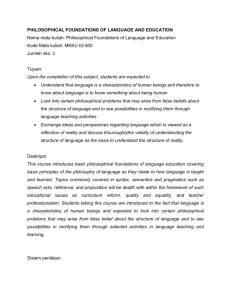 PHILOSOPHICAL FOUNDATIONS OF LANGUAGE AND