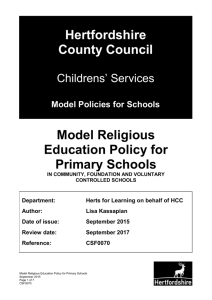 cSF0070 Model religious education policy