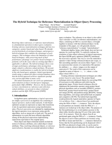 Hybrid Technique for Reference Materialization in Object Query