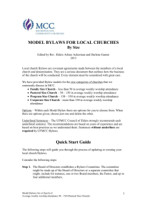 model bylaws for churches of less than 150 members